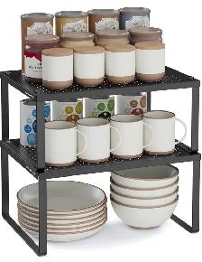 2-Tier Metal Cabinet Shelf Organizers