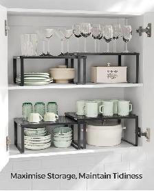 2-Tier Metal Cabinet Shelf Organizers - Photo 3