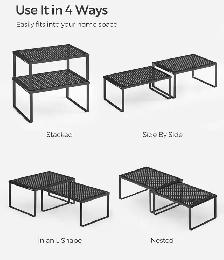 2-Tier Metal Cabinet Shelf Organizers - Photo 7