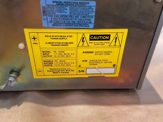 VCI Vectronics PS-20VM 20 amp DC Power Supply - Photo 2