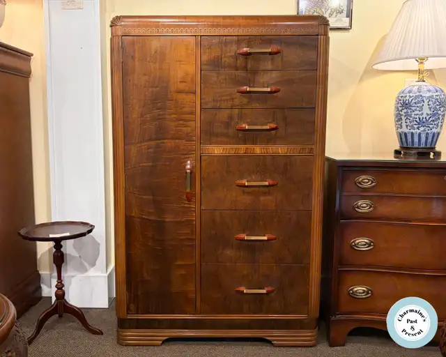 FABULOUS ART DECO MAHOGANY CUPBOARD CHEST AT CHARMAINES
