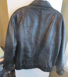 Very Good Condition Black Leather Bomber/Waist Jacket - Photo 6