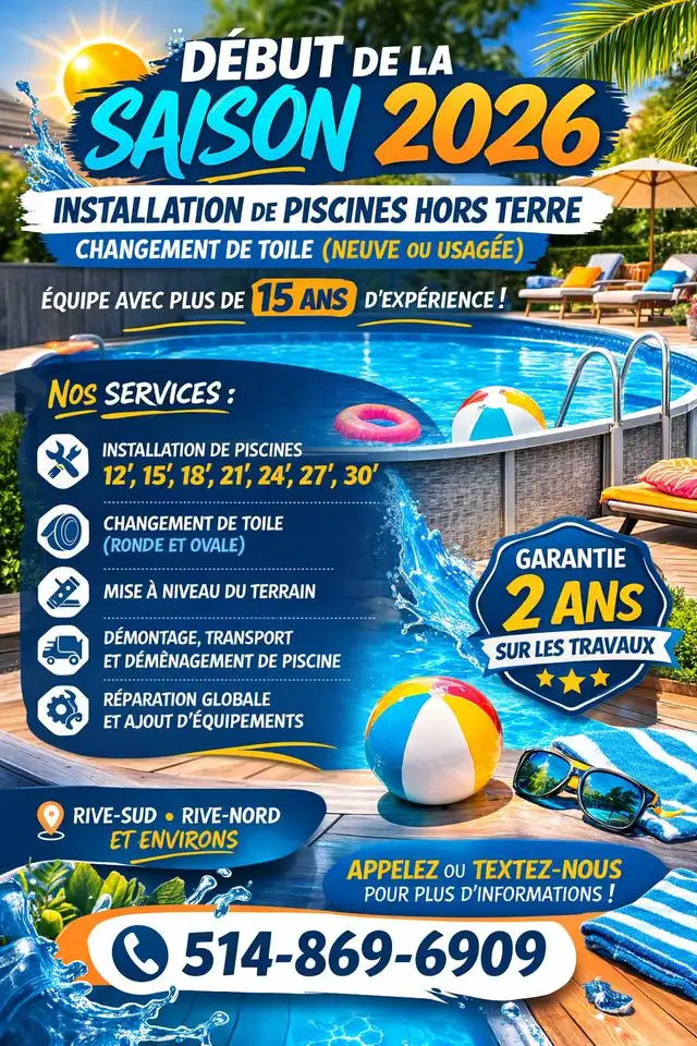 installation de piscine /// changement de toile