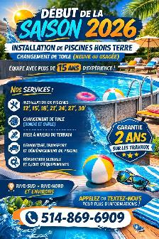 installation de piscine /// changement de toile