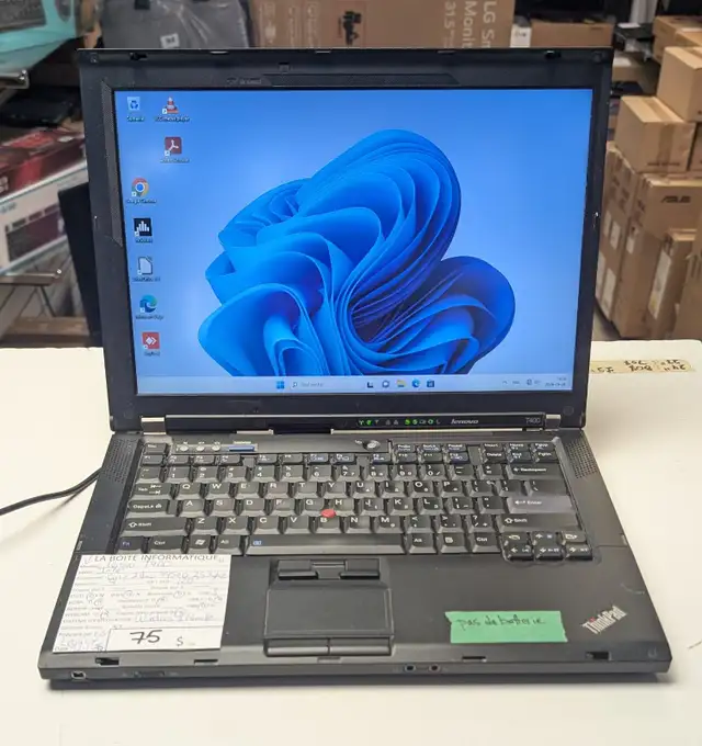 Laptop Lenovo 4Go Ram SSD 120Go DVD WiFi Win11 - Sans Batterie