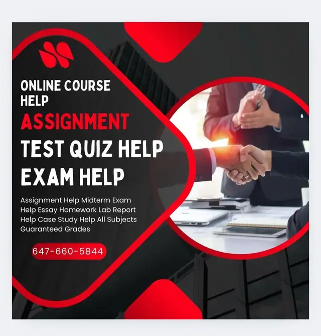 Online Exam Help Assignment Help Quiz Help All Courses 100% Pass