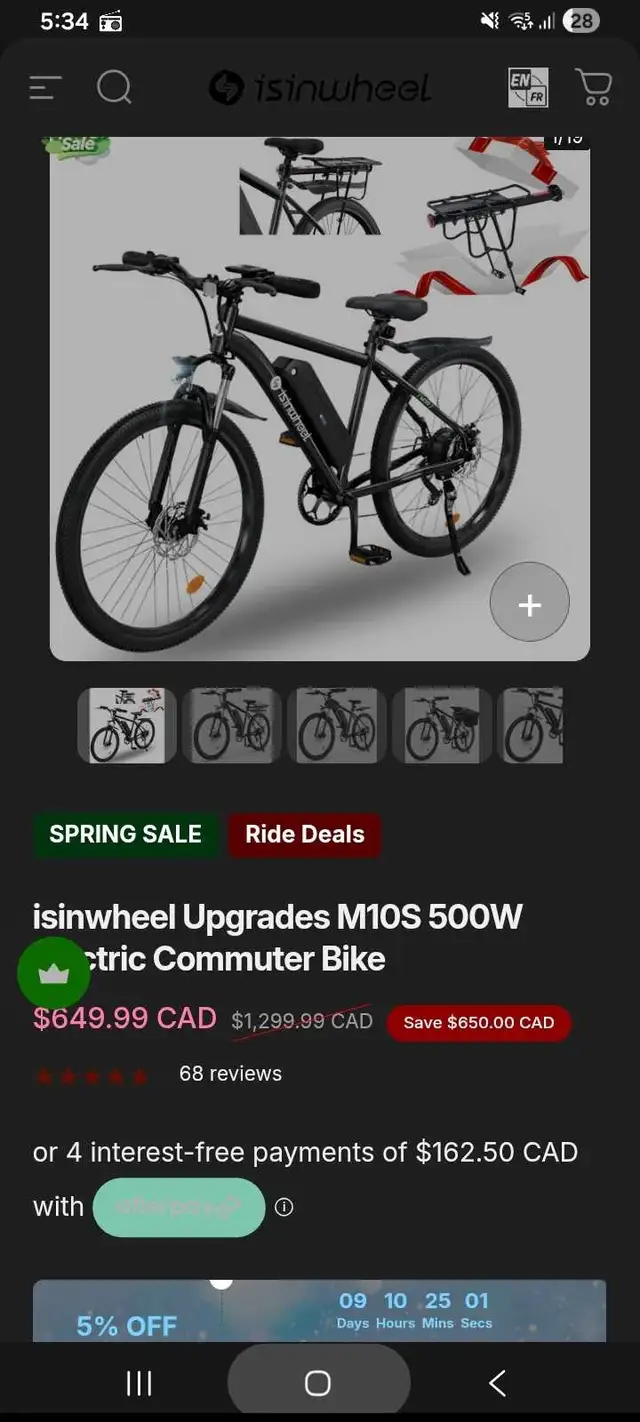 isinwheel 500 watt electronic bike