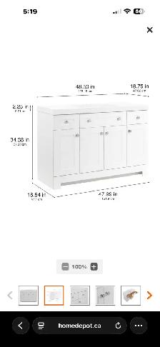 48.5" Cultured Marble Countertop/Rectangular Sink - Photo 5