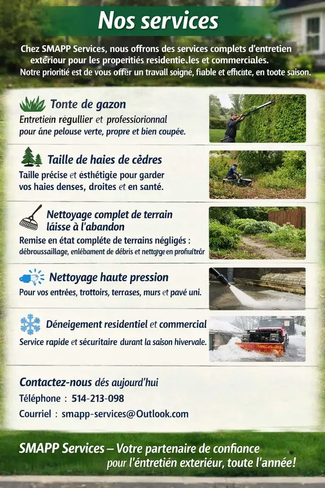 tonte de gazon - lavage haute pression