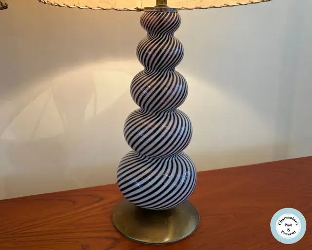 BREATHTAKING PAIR OF MURANO GLASS SWIRL LAMPS AT CHARMAINES - Photo 2