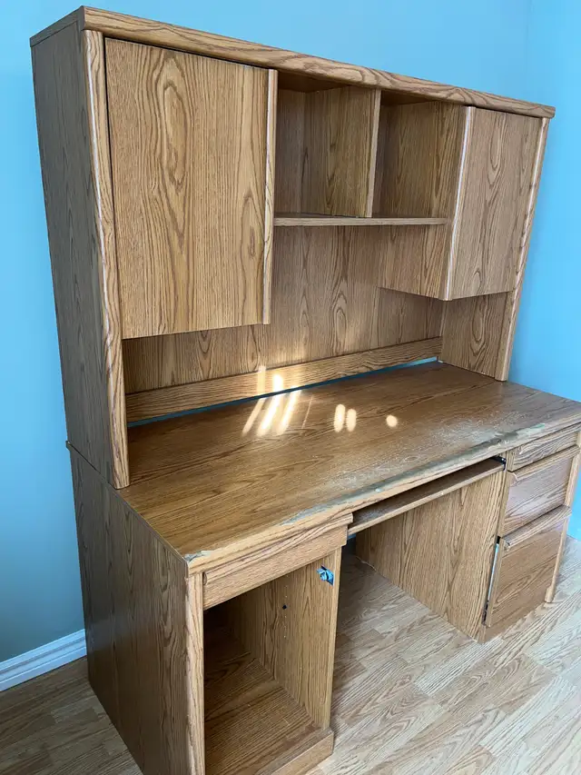 Computer desk and hutch