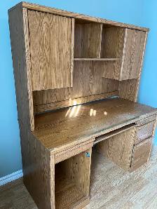 Computer desk and hutch