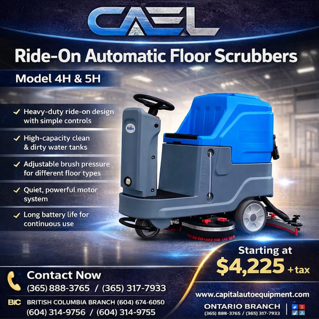 Finance! New CAEL Ride-On Automatic Floor Scrubbers Certified &