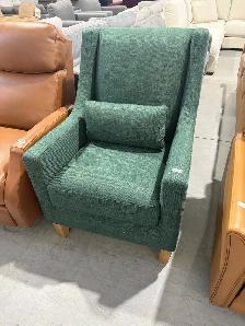 Green fabric accent chair