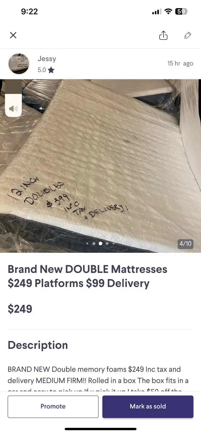 Brand New DOUBLE Mattresses $299 Platform $99 - Photo 4