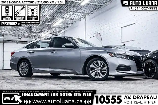 2018 HONDA Accord LX CARPLAY/LANE ASSIST/CAM/KEYLESS/DEMARREUR
