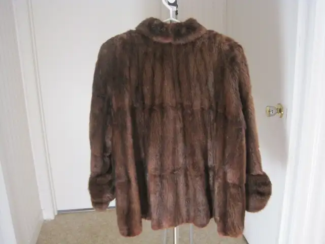Très beau manteau en fourrure de rat musqué / muskrat fur coat - Photo 2