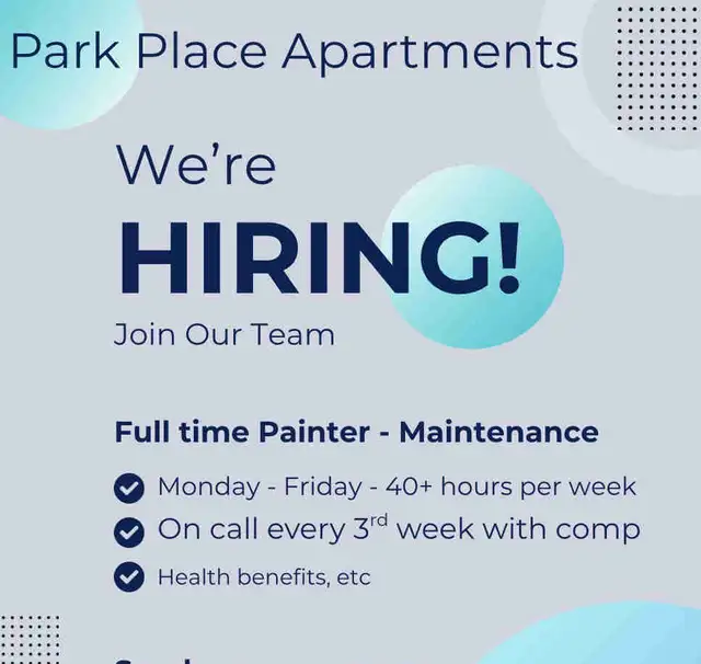 Full time painter/ maintenance person wanted
