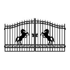 14′ Driveway Iron Gate Beautiful Horse Artwork, Strong & Secure - Photo 3