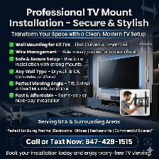 SAME-DAY TV MOUNTING – PRO INSTALL – CALL 647-428-1515