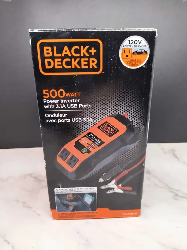 BLACK & DECKER 500W POWER INVERTER W/3.1A USB PORTS