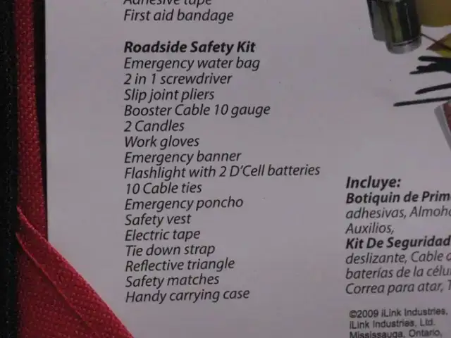 BRAND NEW, Emergency Roadside Safety Kit, 62 Pieces - Photo 8