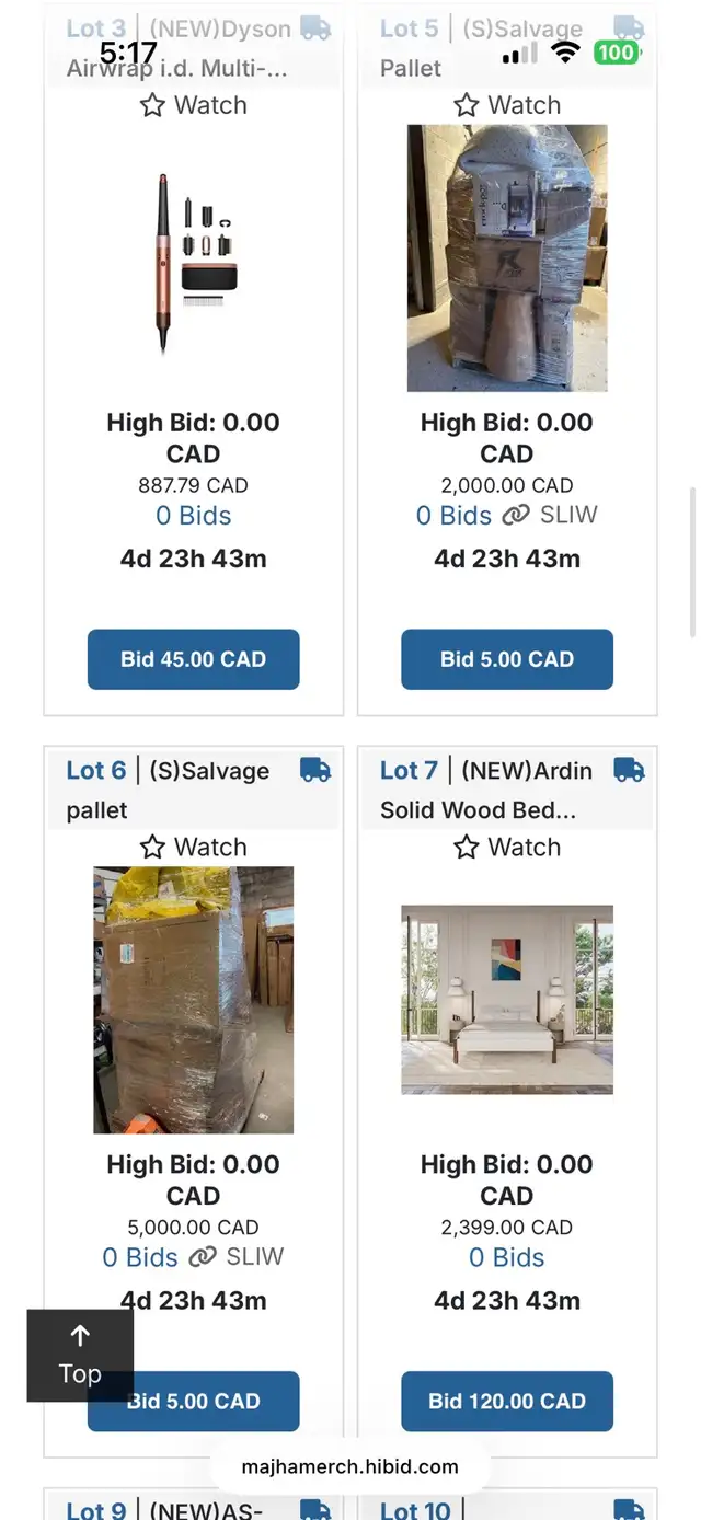 Amazon/wayfair Returns Auction – iPhone, Samsung, iPad, Furnitu