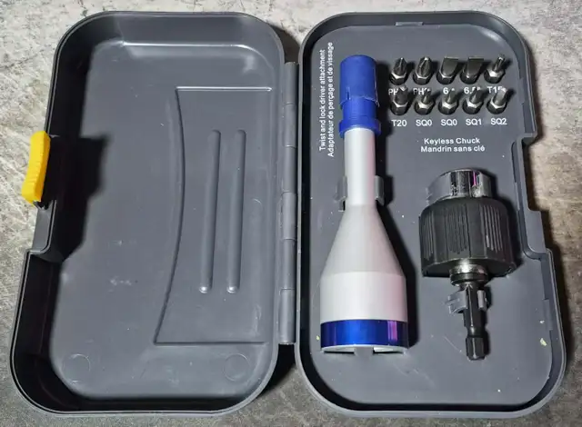 MASTERCRAFT MAXIMUM DRIVER BIT KIT–DRILL BITS   KEYLESS CHUCK $5