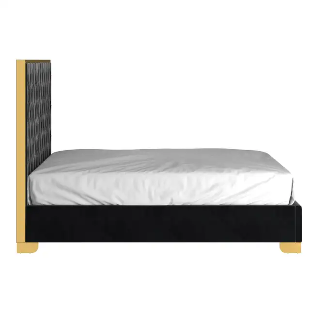Lucille 60' Queen Bed in Black and Gold Free Local Delivery - Photo 3