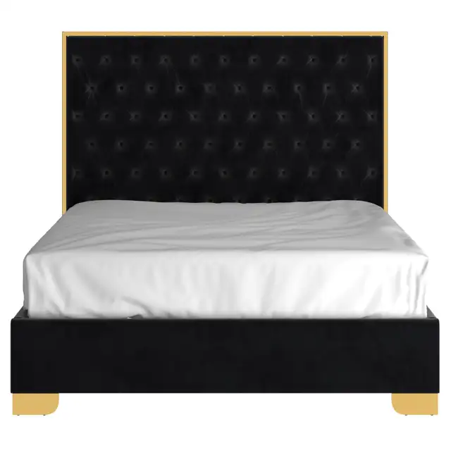 Lucille 60' Queen Bed in Black and Gold Free Local Delivery - Photo 4