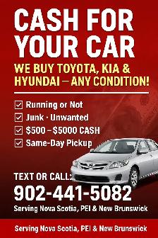 TOYOTA VEHICLES WANTED ANY CONDITION $500-$5000