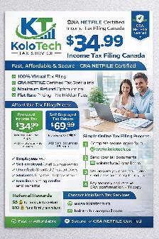 $34.99 Income Tax Filing | CRA NETFILE Certified | Online Tax Ca - Photo 2