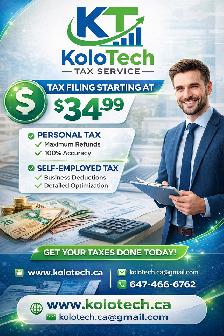 $34.99 Income Tax Filing | CRA NETFILE Certified | Online Tax Ca - Photo 3