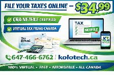 $34.99 Income Tax Filing | CRA NETFILE Certified | Online Tax Ca - Photo 4