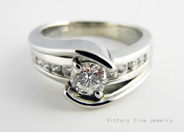 19KT W/Gold 0.64CT(TW) Solitary Diamond Ring. Naturally Mined! - Photo 2