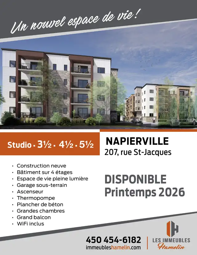 Superbe condo locatif – 4 ½ | Napierville