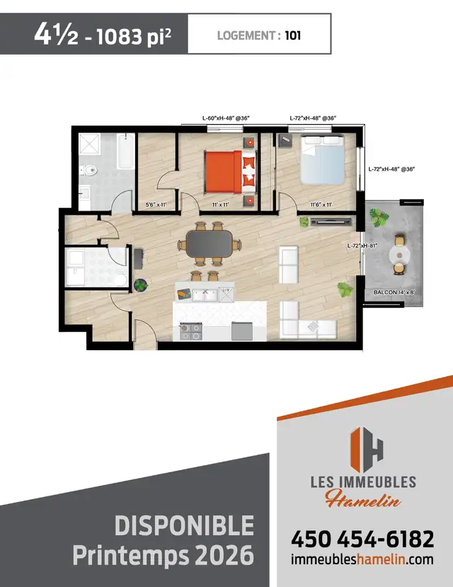 Superbe condo locatif – 4 ½ | Napierville - Photo 2