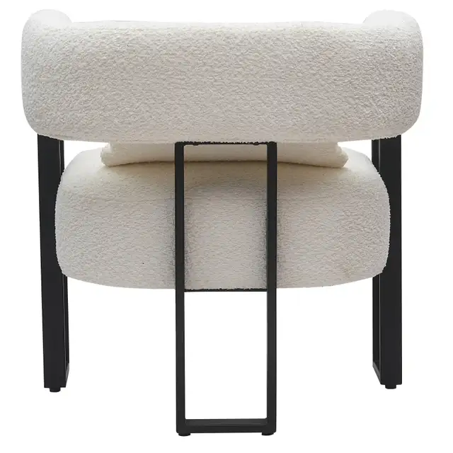 SCARLET ACCENT CHAIR IN IVORY BOUCLE AND BLACK. - Photo 9