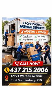 Furniture Moving, Pickup & Delivery | 2 Movers | Same-Delivery
