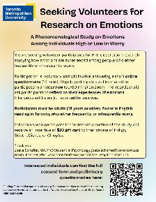 Seeking Volunteers for Research on Emotions