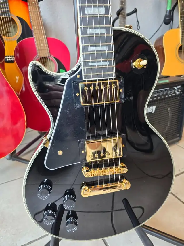 Epiphone Les Paul Custom Electric Guitar - Ebony Left-Handed - Photo 2