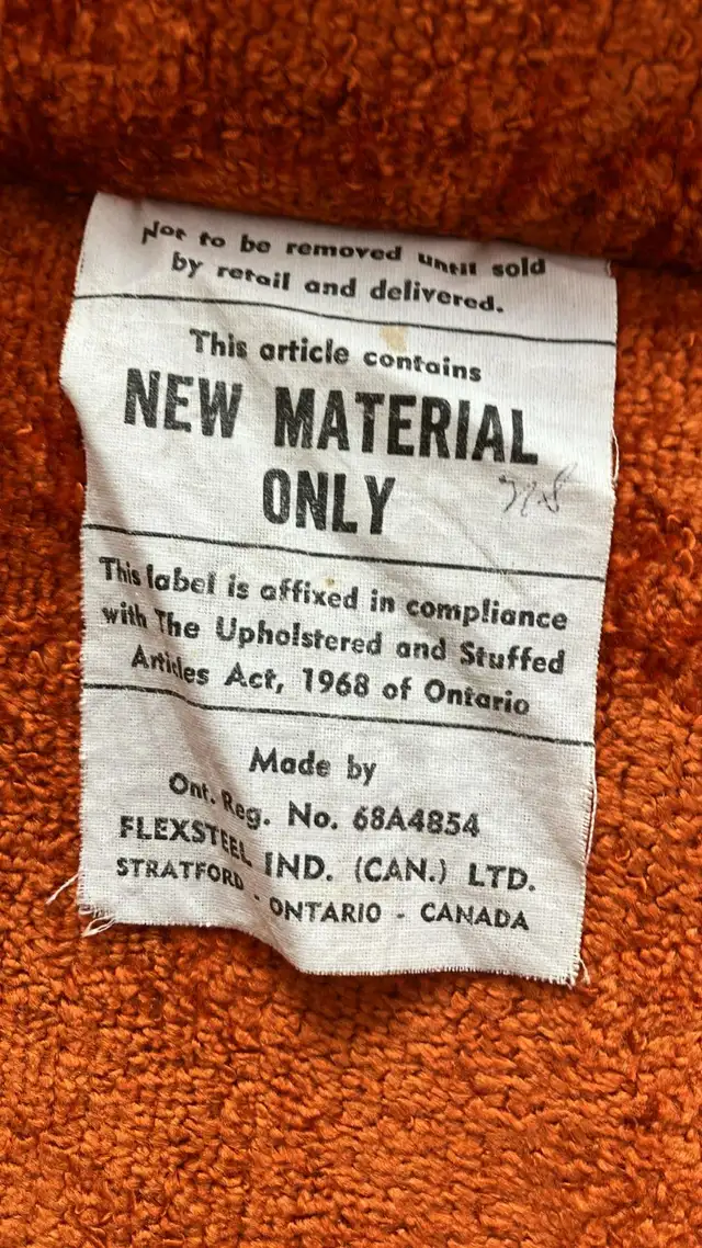 Mid century. TEAK TECK Table d'appoint / Fauteuils chaise orange - Photo 7