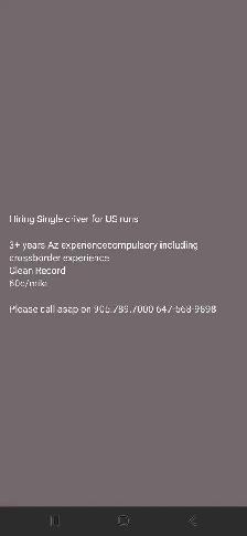 Hiring Team and Single Drivers for US runs