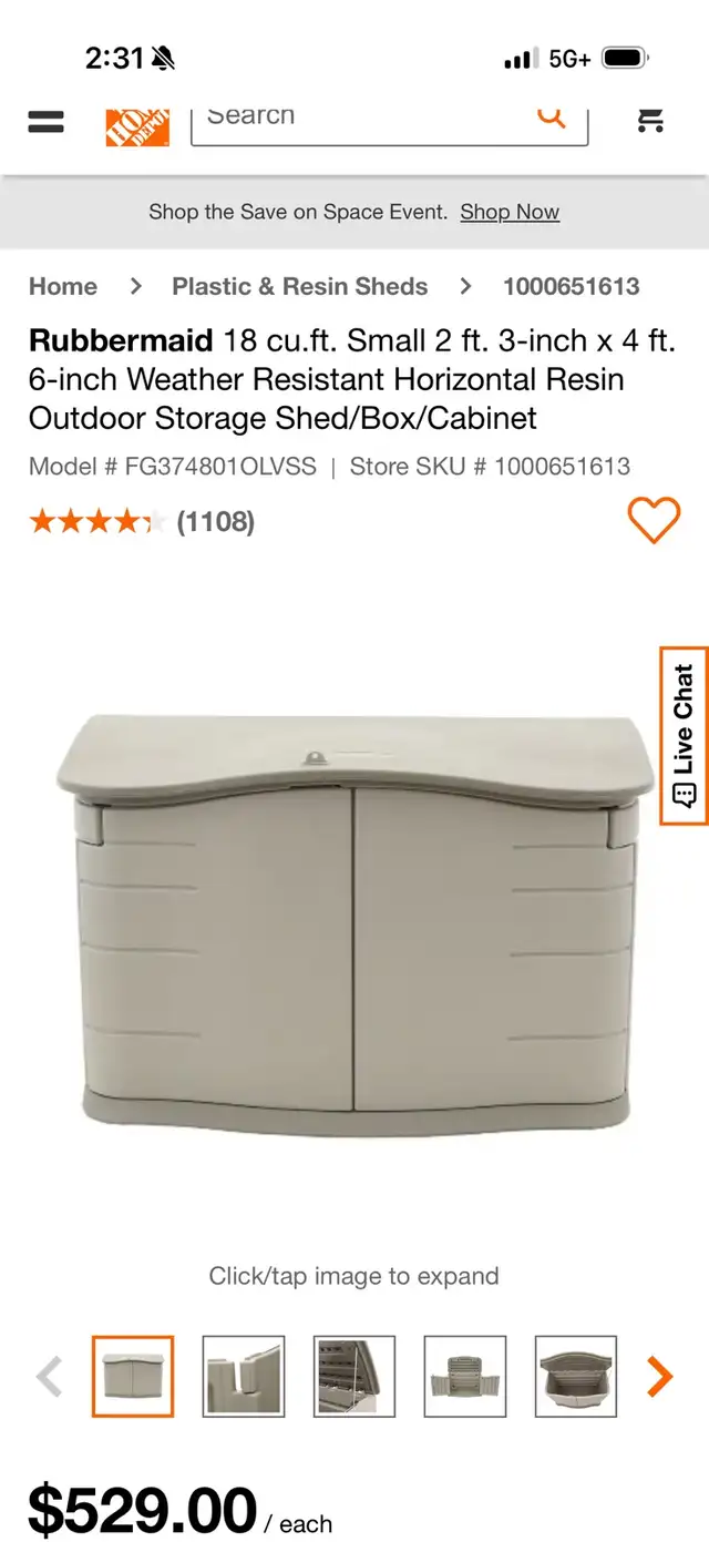 Outdoor Rubbermaid Storage Shed Box