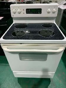 Reconditioned GE White Glass Top Stove (S4165) $358