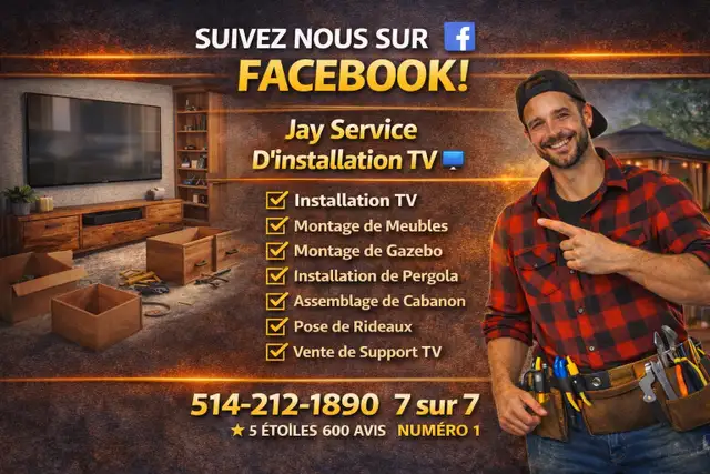 INSTALLATION TELE SUPPORT TV ASSEMBLAGE MOBILIER