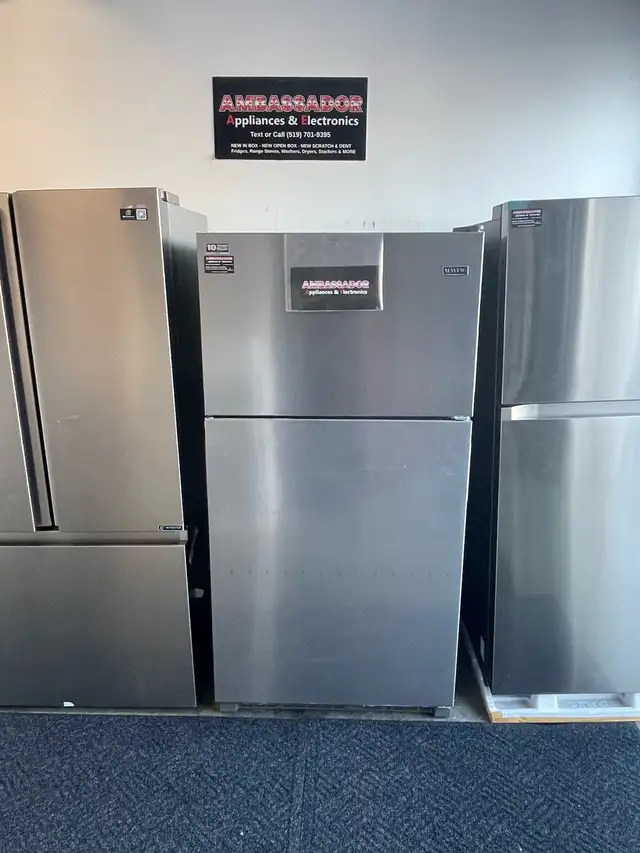 NEW 33" Top Freezer Fridge (21 Cu.Ft) Stainless Steel