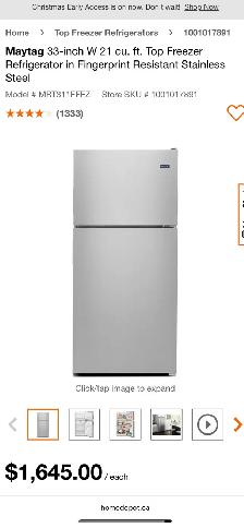 NEW 33" Top Freezer Fridge (21 Cu.Ft) Stainless Steel - Photo 10