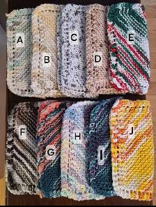 Knitted Dishcloths. Set of 5 (one color) OR Multi Colored