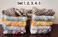 Knitted Dishcloths. Set of 5 (one color) OR Multi Colored - Photo 3